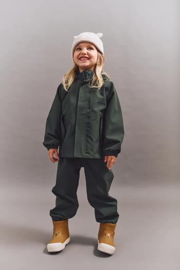 Detská bunda a nohavice Liewood Pedia Rainwear Set zelená farba, LW19909
