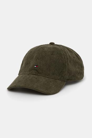 Menčestrová baseballová čiapka Tommy Hilfiger zelená farba, AM0AM13583
