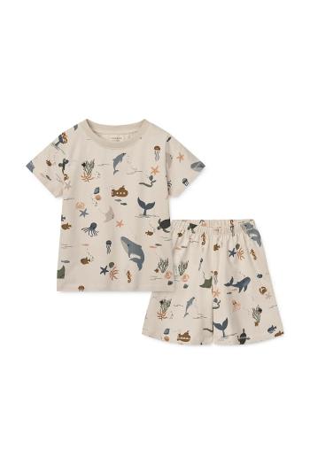 Detské pyžamo Liewood Ilford Printed Pyjamas Set béžová farba, vzorovaná, LW19855