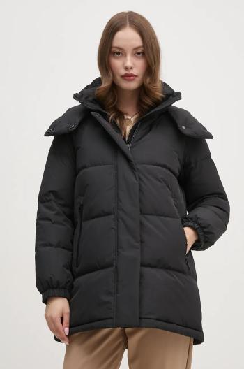 Páperová bunda Geox dámska, čierna farba, zimná, W4625Q-T3155-F9000