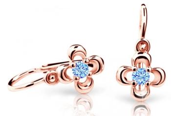 Cutie Jewellery Detské náušnice z ružového zlata C2013-10-X-4 svetlo modrá