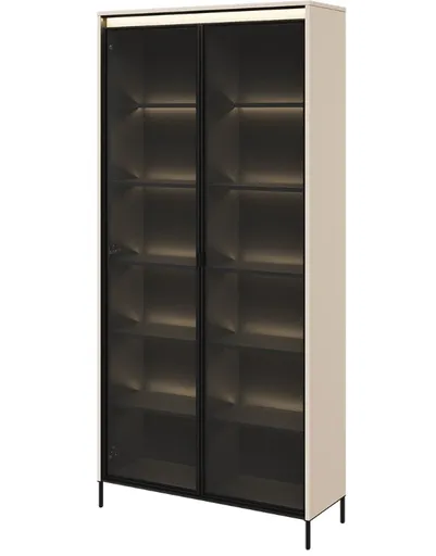 Dig-net nábytok Vitrína SWING TR-07 s LED osvetlením | béžová Variant: s LED osvetlením políc