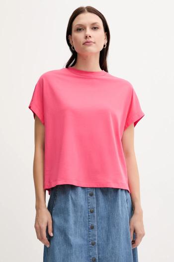 Bavlnené tričko United Colors of Benetton dámske, ružová farba, 3096D1071