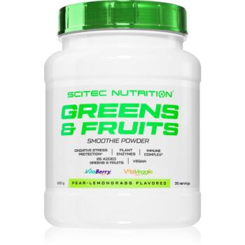 Scitec Nutrition Greens & Fruits prášok na prípravu nápoja s vitamínmi príchuť Pear-Lemon Grass 600 g