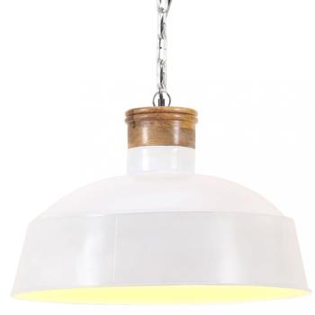Závesná lampa biela / mangovníkové drevo Dekorhome