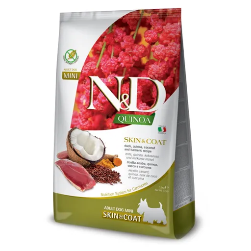 N&D Quinoa Skin & Coat Duck & Coconut Mini pre malé plemena psov 2,5 kg