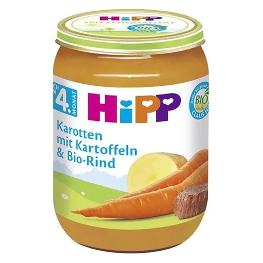HIPP Bio Mrkva zemiaky a hovädzie mäso 5m+ 190 g