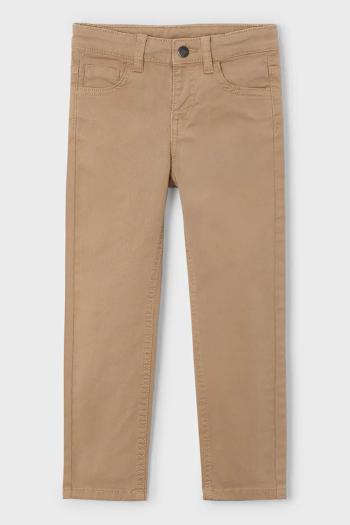 Nohavice Mayoral slim fit basic hnedá farba, 517