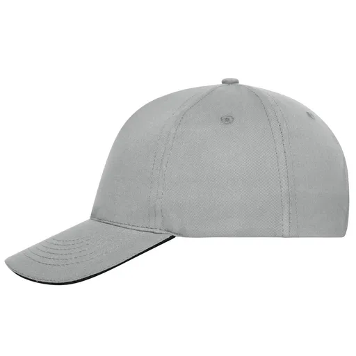 Myrtle Beach (Daiber) Šiltovka z bio bavlny sandwich MB6238 - Svetlošedá / čierna