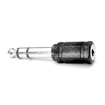 Audio redukcia, Jack (6.3mm) samec - Jack (3.5mm) samica, stereo, čierna, Logo