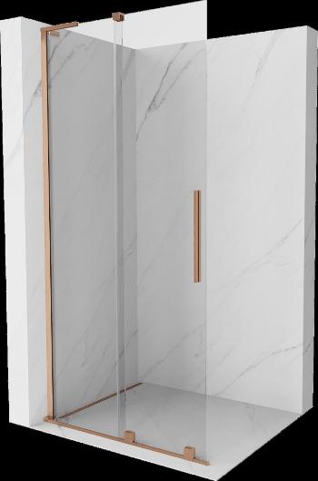 MEXEN/S - Velar L Sprchová zástena posuvná Walk-in 90 x 200, transparent 8 mm, meď kartáčovaná 871-090-003-03-65