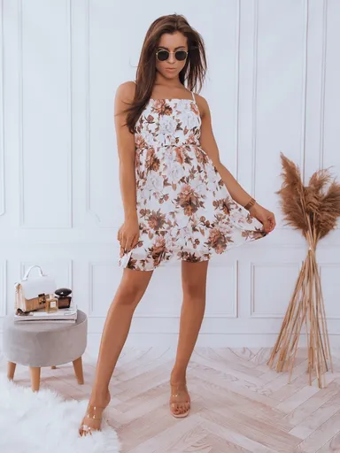 Kvetinové biele letné šaty