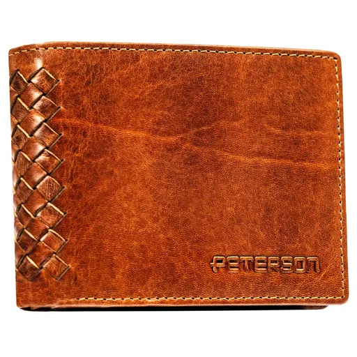 Hnedá pánska kožená peňaženka s RFID systémom - Peterson