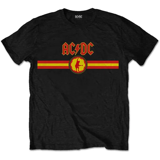 AC/DC tričko Logo & Stripe Čierna S