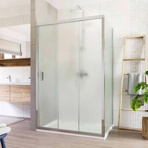 Mereo Sprchovací kút, Lima, obdĺžnik, trojdielne, zasúvací, 100x90 cm, chróm ALU, sklo Point CK87642K