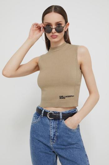 Top Karl Lagerfeld Jeans dámsky, béžová farba