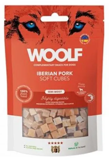Woolf Dog Soft Cubes Iberské bravčové, maškrta pre psy 100g