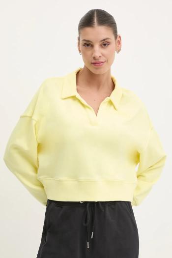 Bavlnená mikina Dkny dámska, žltá farba, jednofarebná, DP5T1243