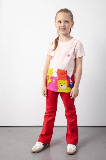Detské tričko Coccodrillo ružová farba, ACADEMY GIRL KIDS
