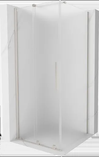 MEXEN/S - Velár sprchovací kút, posuvné dvere 120 x 120, dekor, nikel kartáčovaný 871-120-120-31-97