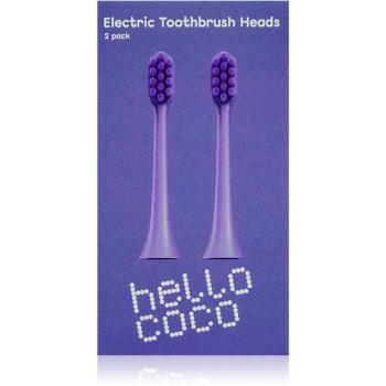 Hello Coco Electric Toothbrush Heads Purple náhradné hlavice na zubnú kefku 2 ks