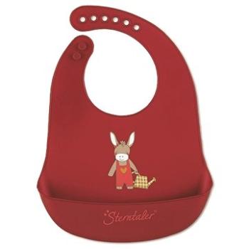 Sterntaler - Podbradník silikónový, 24 cm × 32 cm, vínovočervený, oslík Emmily 6792107 (4055579622005)