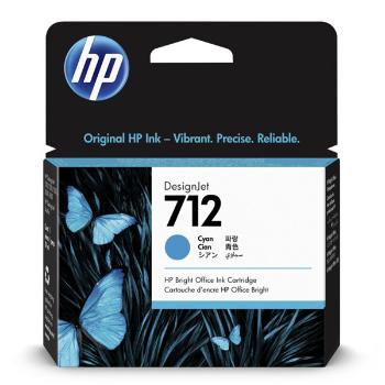 HP originál ink 3ED67A, HP 712, cyan, 29ml, HP DesignJet Studio, T210, T230, T250, T630, T650, azurová