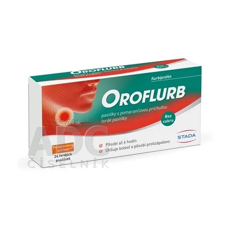 Oroflurb pastilky s pomarančovou príchuťou