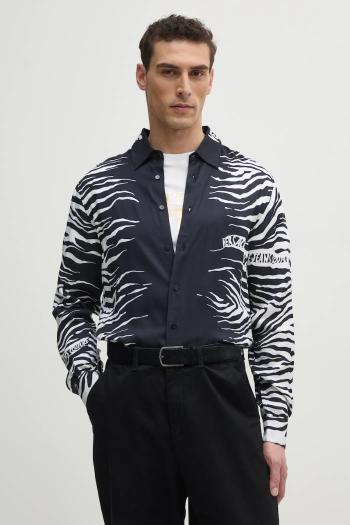 Košeľa Versace Jeans Couture pánska, čierna farba, regular, s klasickým golierom, 78GAL2RZ NS619