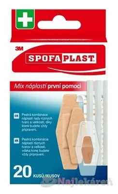 3M SPOFAPLAST č.607 Náplasti prvej pomoci mix veľkostí a druhov 20 ks