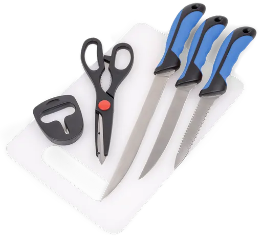 Zebco sada filetovacích nožov + nožnice fish filleting knife set