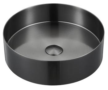 SAPHO - AURUM nerezové umývadlo, priemer 38cm, vrátane výpuste, gun metal AU101