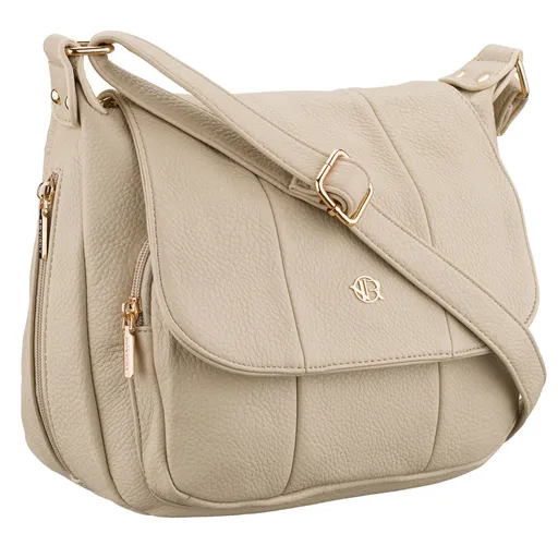 Dámska béžová kabelka na rameno s praktickými vreckami
