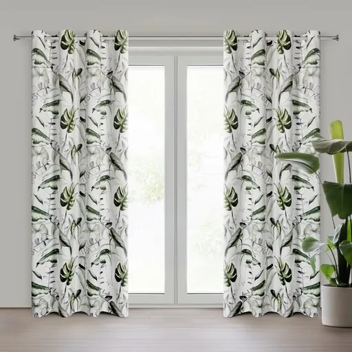 ArtFir Záves ELLEN K | biela/zelená 140 x 250 cm