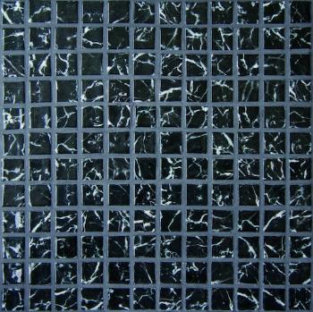 Sklenená mozaika Mosavit Negro marquina 30x30 cm lesk NEGROMA