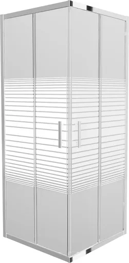 MEXEN - Rio sprchovací kút štvorec 90x90 cm prúžky, chróm 860-090-090-01-20