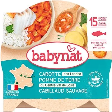 BABYNAT, Mrkva a zemiaky s treskou, 260 g (3288131530536)