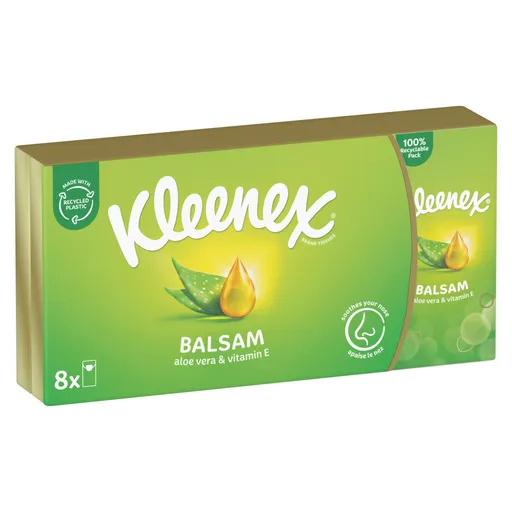 KLEENEX Papierové vreckovky 4-vrstvové Balsam 8 x 9 kusov