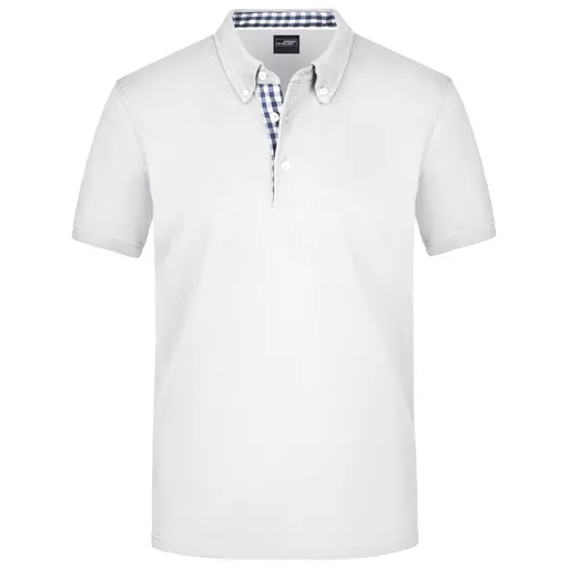 James & Nicholson (Daiber) Elegantná pánska polokošeľa JN964 - Bielo-tmavomodro-biela | XL