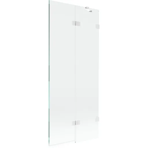 MEXEN/S - Lunar vaňová zástena 2-krídlová pravá 80 x 150, transparent, biela 897-080-100-20-00-P