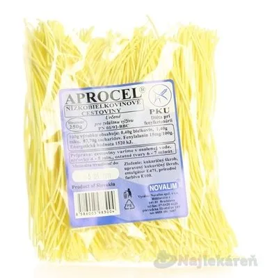 Novalim Aprocel nízkobielkovinové cestoviny niťovky 250 g