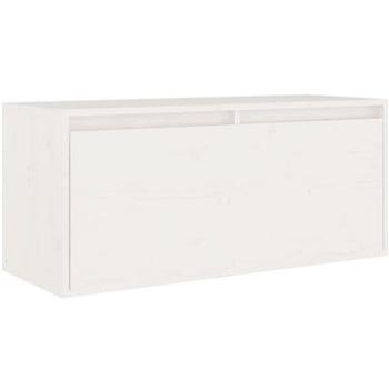 Shumee, nástenná biela, 80 × 30 × 35 cm, masívne borové drevo, 813457