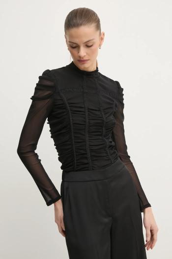 Blúzka DIANE VON FURSTENBERG dámska, čierna farba, jednofarebná, DVFBL4S005