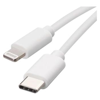 EMOS SM7015W NABIJACI A DATOVY KABEL USB-C 2.0/ LIGHTNING MFI, 1 M, BIELY