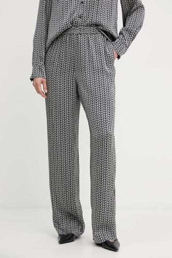 Nohavice MICHAEL Michael Kors šedá farba, široké, vysoký pás, MT53H0DJLW