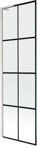 MEXEN/S - Next L vaňová zástena FIX 60 x 150, čierna vzor, nikel kartáčovaná 895-060-000-03-77-97