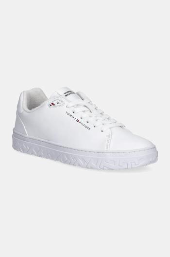Kožené tenisky Tommy Hilfiger COURT THICK CUPSOLE LEATHER biela farba, FM0FM05208