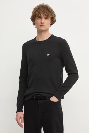Bavlnený sveter Calvin Klein Jeans čierna farba, tenký, J30J326745
