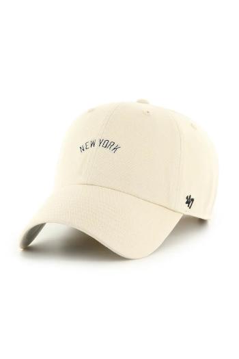 Bavlnená šiltovka 47 brand MLB New York Yankees béžová farba, jednofarebná, B-BSRNS17GWS-NT
