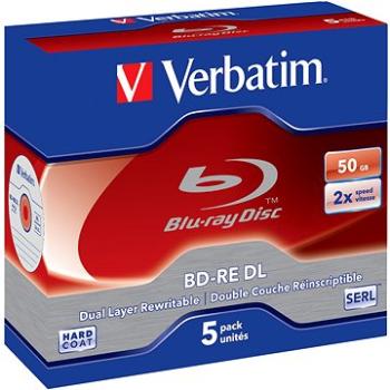 VERBATIM BD-RE DL 50 GB, 2×, jewel case 5 ks (43760)